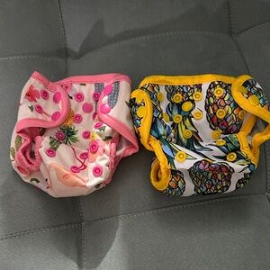 Tropical Print Kids Diaper Covers - Pink and Yellow